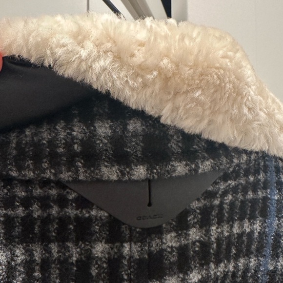 Coach 1941 Plaid Wool Bomber Jacket W/ Removable real shearling collar - Picture 6 of 10